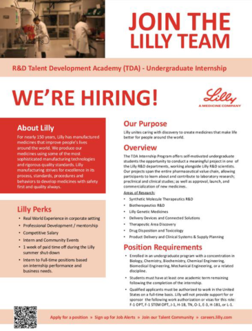 Lilly R&D Talent Development Activity (TDA)