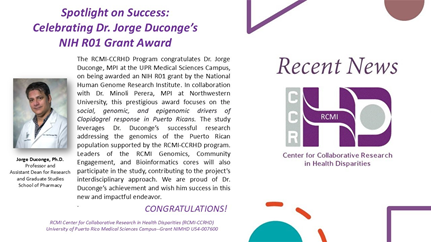 Congratulations to Dr. Jorge Duconge on His NIH R01 Grant Award!